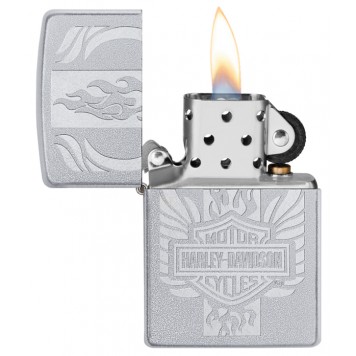 Зажигалка ZIPPO Harley-Davidson® c покрытием Satin Chrome™, латунь/сталь, серебристая, 38x13x57 мм-2