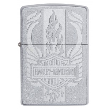 Зажигалка ZIPPO Harley-Davidson® c покрытием Satin Chrome™, латунь/сталь, серебристая, 38x13x57 мм-1