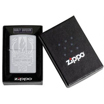 Зажигалка ZIPPO Harley-Davidson® c покрытием Satin Chrome™, латунь/сталь, серебристая, 38x13x57 мм-5