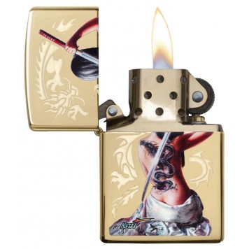 Зажигалка ZIPPO Mazzi® с покрытием High Polish Brass, латунь/сталь, золотистая, 38x13x57 мм-1
