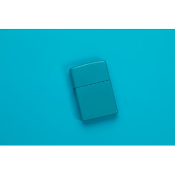 Зажигалка ZIPPO Classic с покрытием Flat Turquoise, латунь/сталь, бирюзовая, матовая, 38x13x57 мм-9