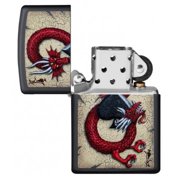 Зажигалка ZIPPO Dragon Ace с покрытием Black Matte, латунь/сталь, чёрная, матовая, 38x13x57 мм-2