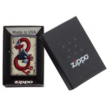 Зажигалка ZIPPO Dragon Ace с покрытием Black Matte, латунь/сталь, чёрная, матовая, 38x13x57 мм-5