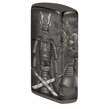 Зажигалка ZIPPO Knight  Fight с покрытием High Polish Black, латунь/сталь, чёрная, 38x13x57 мм-4