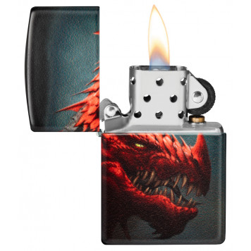 Зажигалка ZIPPO Dragon Design с покрытием 540 Matte, латунь/сталь, черная, 38x13x57 мм-2