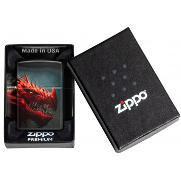 Зажигалка ZIPPO Dragon Design с покрытием 540 Matte, латунь/сталь, черная, 38x13x57 мм-5