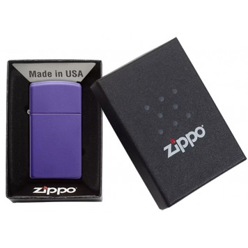 Зажигалка ZIPPO Slim® с покрытием Purple Matte, латунь/сталь, фиолетовая, матовая, 29x10x60 мм-2