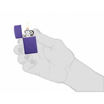 Зажигалка ZIPPO Slim® с покрытием Purple Matte, латунь/сталь, фиолетовая, матовая, 29x10x60 мм-3