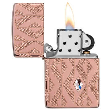 Зажигалка ZIPPO Armor® Geometric с покрытием Rose Gold, латунь/сталь, розовое золото, 38x13x57 мм-1