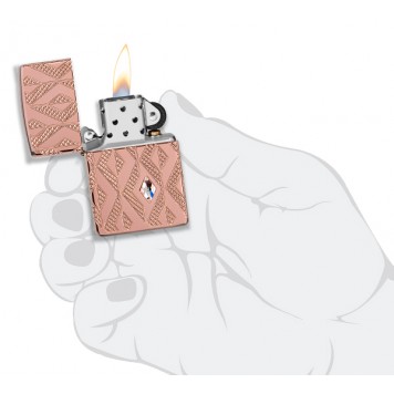 Зажигалка ZIPPO Armor® Geometric с покрытием Rose Gold, латунь/сталь, розовое золото, 38x13x57 мм-3