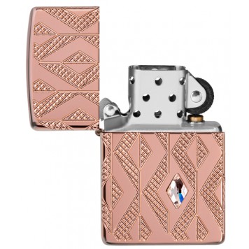 Зажигалка ZIPPO Armor® Geometric с покрытием Rose Gold, латунь/сталь, розовое золото, 38x13x57 мм-2
