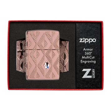 Зажигалка ZIPPO Armor® Geometric с покрытием Rose Gold, латунь/сталь, розовое золото, 38x13x57 мм-7