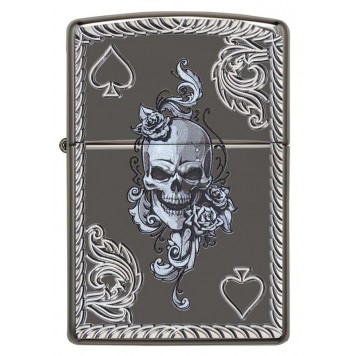 Зажигалка ZIPPO Armor® с покрытием Black Ice®, латунь/сталь, чёрная, глянцевая, 37х13x58 мм-2