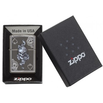 Зажигалка ZIPPO Armor® с покрытием Black Ice®, латунь/сталь, чёрная, глянцевая, 37х13x58 мм-5