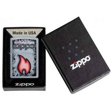 Зажигалка ZIPPO Flame Design с покрытием Street Chrome, латунь/сталь, серебристая, 38x13x57 мм-5