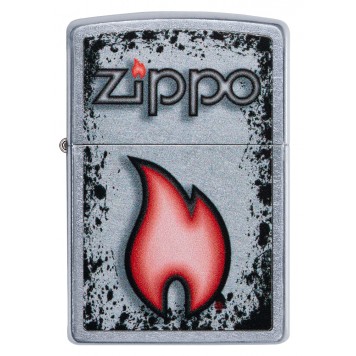 Зажигалка ZIPPO Flame Design с покрытием Street Chrome, латунь/сталь, серебристая, 38x13x57 мм-3