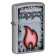 Зажигалка ZIPPO Flame Design с покрытием Street Chrome, латунь/сталь, серебристая, 38x13x57 мм