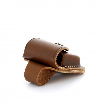 Чехол ZIPPO для широкой зажигалки, кожа, с кожаным фиксатором на ремень, коричневый, 57x30x75 мм-2