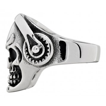 Кольцо ZIPPO, серебристое, в форме черепа, нержавеющая сталь, 2,5x2,6x0,6 см,  диаметр 19,7 мм-1