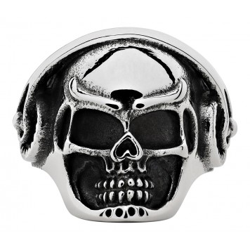 Кольцо ZIPPO, серебристое, в форме черепа, нержавеющая сталь, 2,5x2,6x0,6 см,  диаметр 19,7 мм