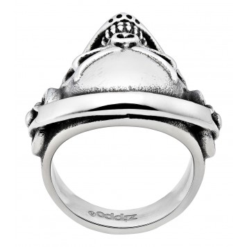 Кольцо ZIPPO, серебристое, в форме черепа, нержавеющая сталь, 2,5x2,6x0,6 см,  диаметр 19,7 мм-2