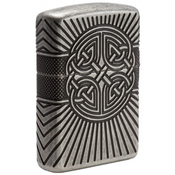 Зажигалка ZIPPO Armor® с покрытием Antique Silver, латунь/сталь, серебристая, матовая, 38x13x57 мм-1