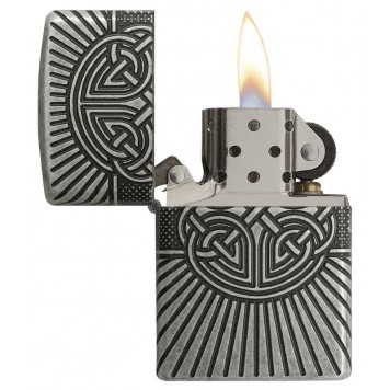 Зажигалка ZIPPO Armor® с покрытием Antique Silver, латунь/сталь, серебристая, матовая, 38x13x57 мм-2