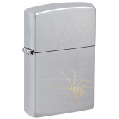 Зажигалка ZIPPO Spider Design с покрытием High Polish Chrome, латунь/сталь, серебристая, 38x13x57 мм