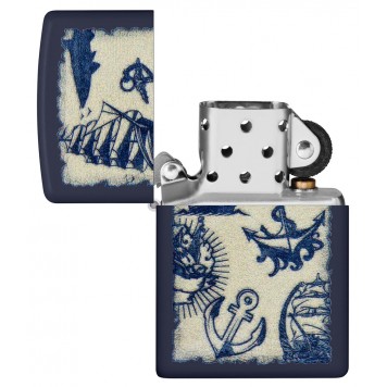 Зажигалка ZIPPO Nautical Design с покрытием Navy Matte, латунь/сталь, синяя, матовая, 38x13x57 мм-3