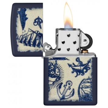 Зажигалка ZIPPO Nautical Design с покрытием Navy Matte, латунь/сталь, синяя, матовая, 38x13x57 мм-2