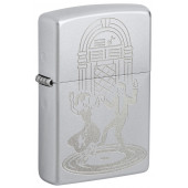 Зажигалка ZIPPO Vintage Dance с покрытием Satin Chrome, латунь/сталь, серебристая, 38x13x57 мм