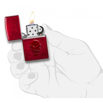 Зажигалка ZIPPO Doom с покрытием Candy Apple Red, латунь/сталь, красная, глянцевая, 38x13x57 мм-5