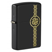 Зажигалка ZIPPO Celtic Design с покрытием Black Matte, латунь/сталь, чёрная, матовая, 38x13x57 мм