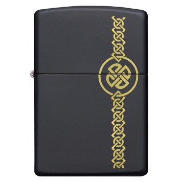 Зажигалка ZIPPO Celtic Design с покрытием Black Matte, латунь/сталь, чёрная, матовая, 38x13x57 мм-1