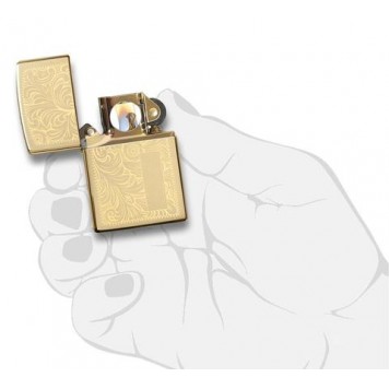 Зажигалка ZIPPO Venetian® с покрытием High Polish Brass, латунь/сталь, золотистая, 38x13x57 мм-2