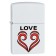 Зажигалка ZIPPO 214 Love Theme с покрытием White Matte, латунь/сталь, белая, матовая, 36x12x56 мм