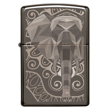 Зажигалка ZIPPO Elephant Fancy Fill Design с покрытием Black Ice®, латунь/сталь, чёрная, 38x13x57 мм-4