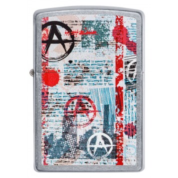 Зажигалка ZIPPO Anarchy Design с покрытием Street Chrome™, латунь/сталь, серебристая, 38x13x57 мм-1