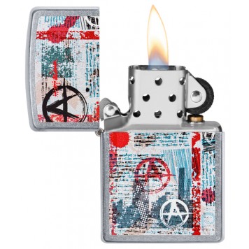 Зажигалка ZIPPO Anarchy Design с покрытием Street Chrome™, латунь/сталь, серебристая, 38x13x57 мм-2