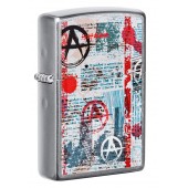 Зажигалка ZIPPO Anarchy Design с покрытием Street Chrome™, латунь/сталь, серебристая, 38x13x57 мм