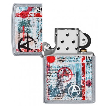 Зажигалка ZIPPO Anarchy Design с покрытием Street Chrome™, латунь/сталь, серебристая, 38x13x57 мм-3