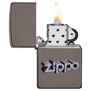 Зажигалка ZIPPO Zippo Design с покрытием Black Ice®, латунь/сталь, чёрная, глянцевая, 38x13x57 мм-4
