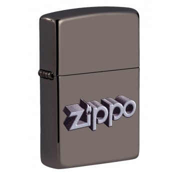 Зажигалка ZIPPO Zippo Design с покрытием Black Ice®, латунь/сталь, чёрная, глянцевая, 38x13x57 мм