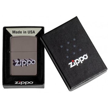 Зажигалка ZIPPO Zippo Design с покрытием Black Ice®, латунь/сталь, чёрная, глянцевая, 38x13x57 мм-2