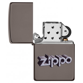 Зажигалка ZIPPO Zippo Design с покрытием Black Ice®, латунь/сталь, чёрная, глянцевая, 38x13x57 мм-3