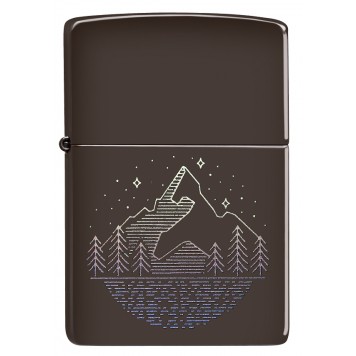 Зажигалка ZIPPO Mountain Design с покрытием Brown, латунь/сталь, коричневая, матовая, 38x13x57 мм-1