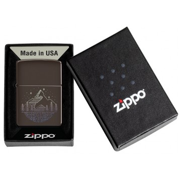 Зажигалка ZIPPO Mountain Design с покрытием Brown, латунь/сталь, коричневая, матовая, 38x13x57 мм-5