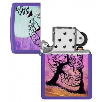 Зажигалка ZIPPO Skull Tree с покрытием Purple Matte, латунь/сталь, черная 38x13x57 мм-3