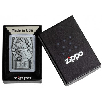 Зажигалка ZIPPO Lucky 7 с покрытием Street Chrome, латунь/сталь, серебристая, 38x13x57 мм-5