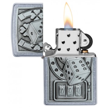 Зажигалка ZIPPO Lucky 7 с покрытием Street Chrome, латунь/сталь, серебристая, 38x13x57 мм-2